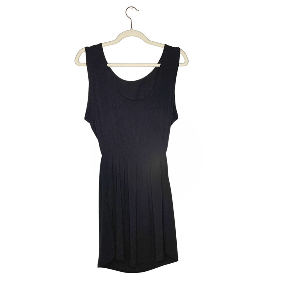 Divided Black Sheer Lightweight Short Sleeve Dress Wedding Guest Size 8 - Picture 2 of 5